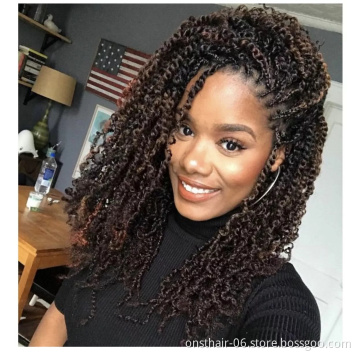 18Inches 22Strands Passion Twist Crochet Hair Spring Twist Synthetic Braiding Hair Extensions 80g/Pack for Black Women